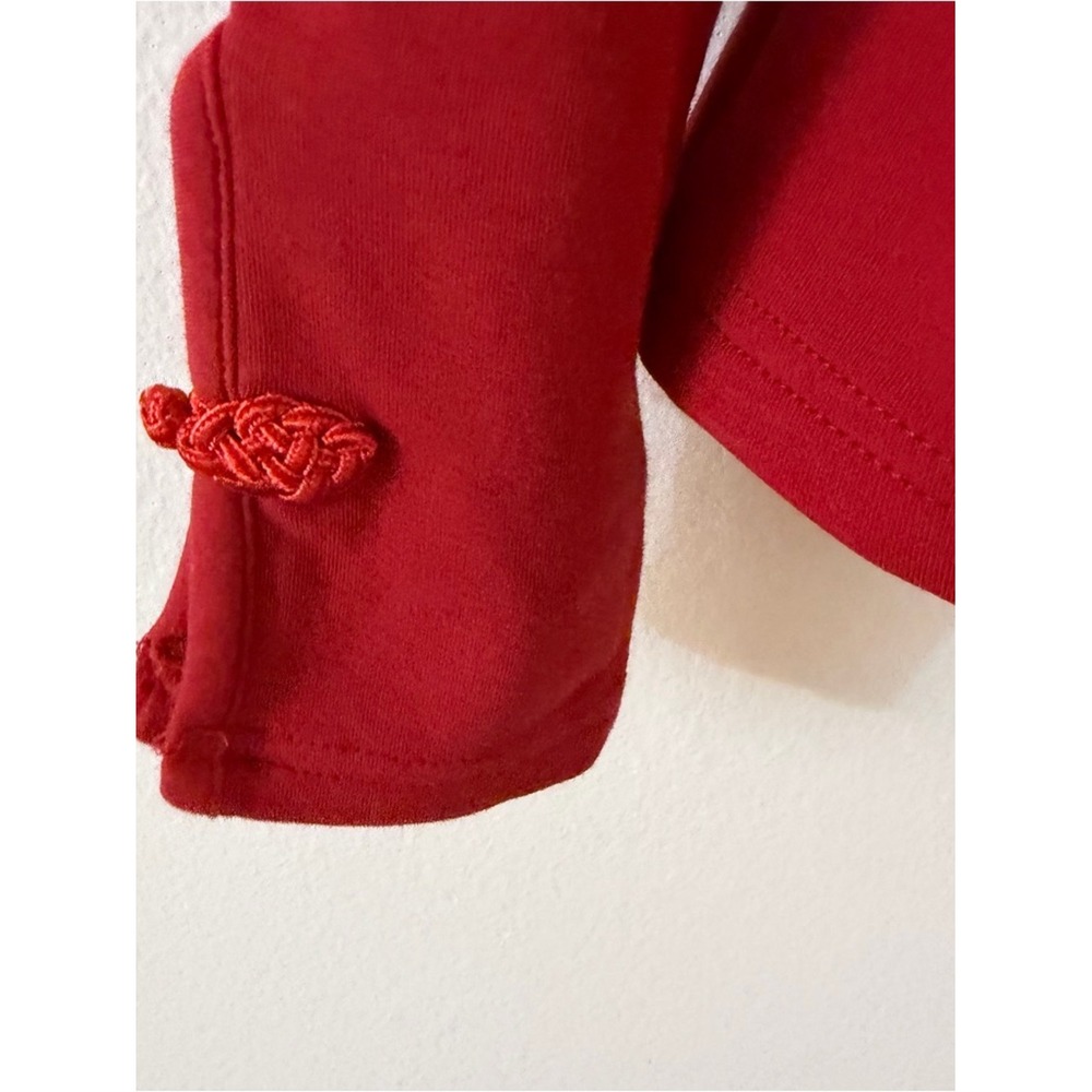 OGL Red Fitted Keyhole Mock Neck Top - Picture 13 of 16